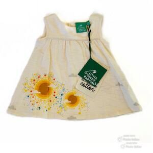 NWT Little Green Radicals 0/3M Golden Story Time Dress
